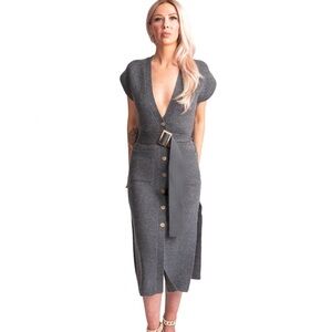 Malibu Rum sleeveless knit sweater dress cardigan nwot